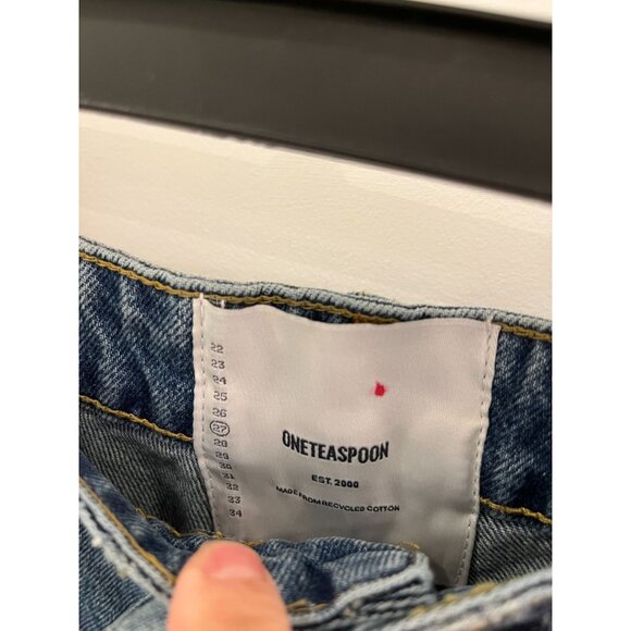 NWT OneTeaspoonRosewood Blue Bandits Low Waist Denim Shorts Sz 27 - Picture 8 of 11